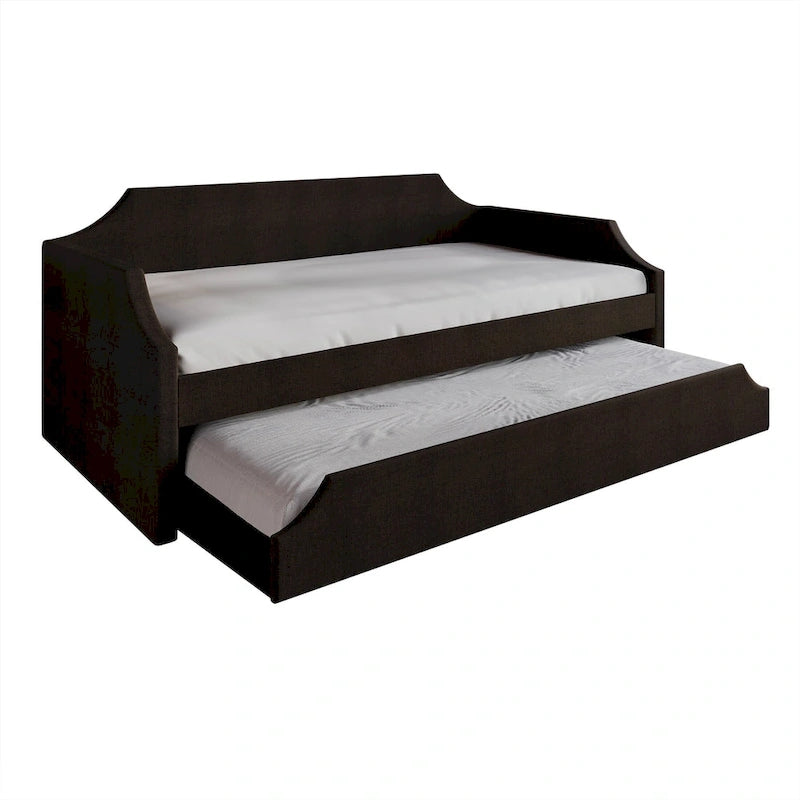 Lit de repos double en lin Elegance avec lit gigogne