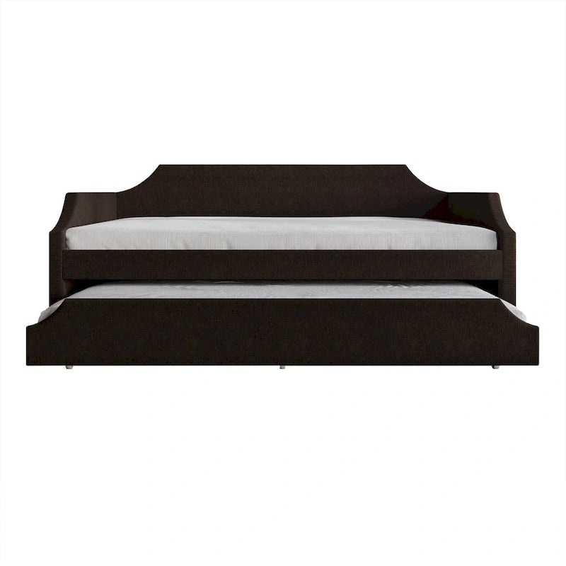 Lit de repos double en lin Elegance avec lit gigogne