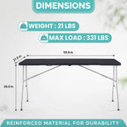 Table pliante Table pliable Table portative Table pliante multifonctionnelle en résine rectangulaire pour le camping en extérieur