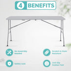 Table pliante Table pliable Table portative Table pliante multifonctionnelle en résine rectangulaire pour le camping en extérieur