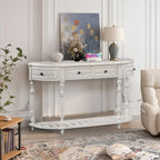 52 tables consoles courbes modernes et contemporaines pour canapé, table d'entrée pour couloir, salon avec 4 tiroirs et 1 étagère