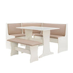 Ensemble de salle à manger d'angle rustique avec rangement
