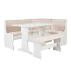 Ensemble de salle à manger d'angle rustique avec rangement
