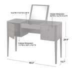 Ensemble coiffeuse et tabouret avec miroir rabattable et rangement