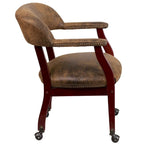 Fauteuil de conférence avec garniture cloutée et roulettes