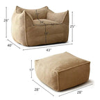 Canapé paresseux, pouf, canapé avec pouf repose-pieds