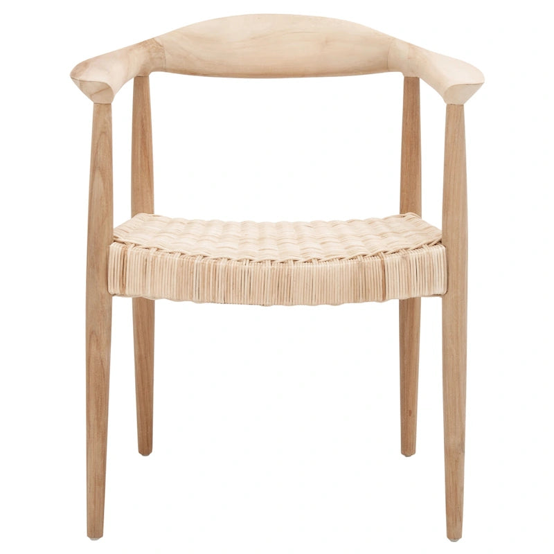 Fauteuil d'appoint en rotin et corde Mid-Century – 24,8 larg. x 18,9 prof. x 30,7 haut.