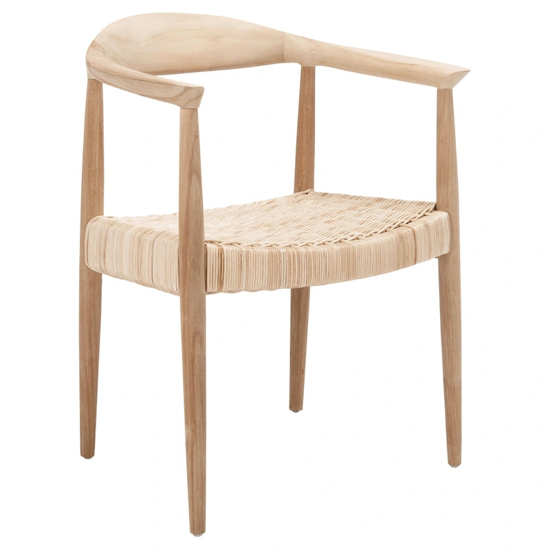 Fauteuil d'appoint en rotin et corde Mid-Century – 24,8 larg. x 18,9 prof. x 30,7 haut.