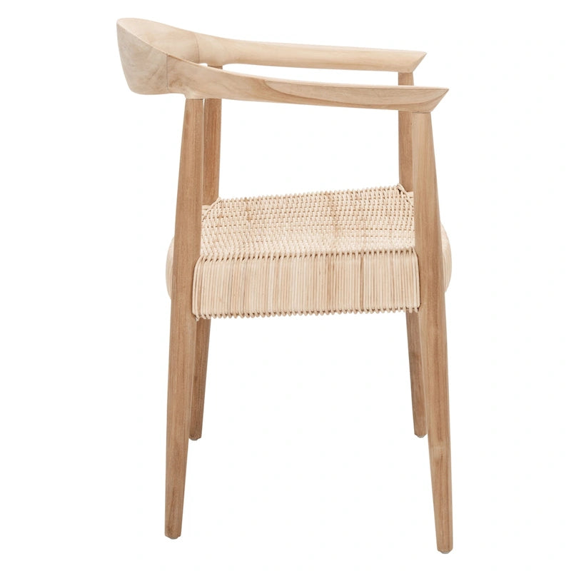 Fauteuil d'appoint en rotin et corde Mid-Century – 24,8 larg. x 18,9 prof. x 30,7 haut.