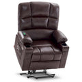 Fauteuil inclinable électrique double moteur avec massage et chauffage, en similicuir