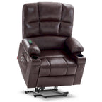 Fauteuil inclinable électrique double moteur avec massage et chauffage, en similicuir