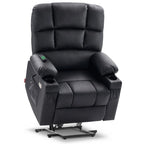 Fauteuil inclinable électrique double moteur avec massage et chauffage, en similicuir