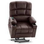 Fauteuil inclinable électrique double moteur avec massage et chauffage, en similicuir