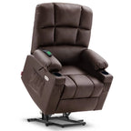 Fauteuil inclinable électrique double moteur avec massage et chauffage, en similicuir