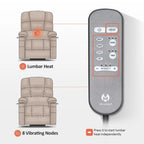 Fauteuil inclinable électrique double moteur avec massage et chauffage, en similicuir