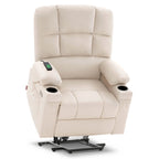 Fauteuil inclinable électrique double moteur avec massage et chauffage, en similicuir