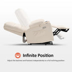 Fauteuil inclinable électrique double moteur avec massage et chauffage, en similicuir