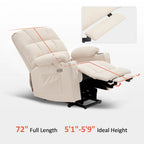 Fauteuil inclinable électrique double moteur avec massage et chauffage, en similicuir