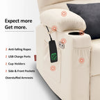 Fauteuil inclinable électrique double moteur avec massage et chauffage, en similicuir