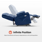 Fauteuil inclinable électrique double moteur avec massage et chauffage, en similicuir
