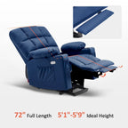 Fauteuil inclinable électrique double moteur avec massage et chauffage, en similicuir