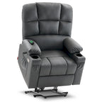 Fauteuil inclinable électrique double moteur avec massage et chauffage, en similicuir