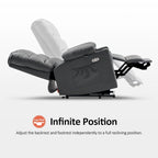 Fauteuil inclinable électrique double moteur avec massage et chauffage, en similicuir