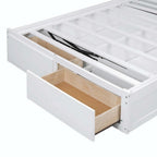 Lit plateforme hydraulique Queen en bois avec rangement et tête de lit LED