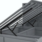 Lit plateforme hydraulique Queen en bois avec rangement et tête de lit LED