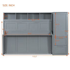 Lit escamotable Queen Size avec armoire et tiroirs, Gris