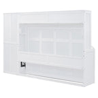 Lit escamotable Queen Size avec armoire et tiroirs, Gris