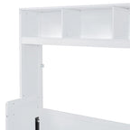 Lit escamotable Queen Size avec armoire et tiroirs, Gris