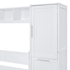 Lit escamotable Queen Size avec armoire et tiroirs, Gris