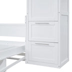 Lit escamotable Queen Size avec armoire et tiroirs, Gris