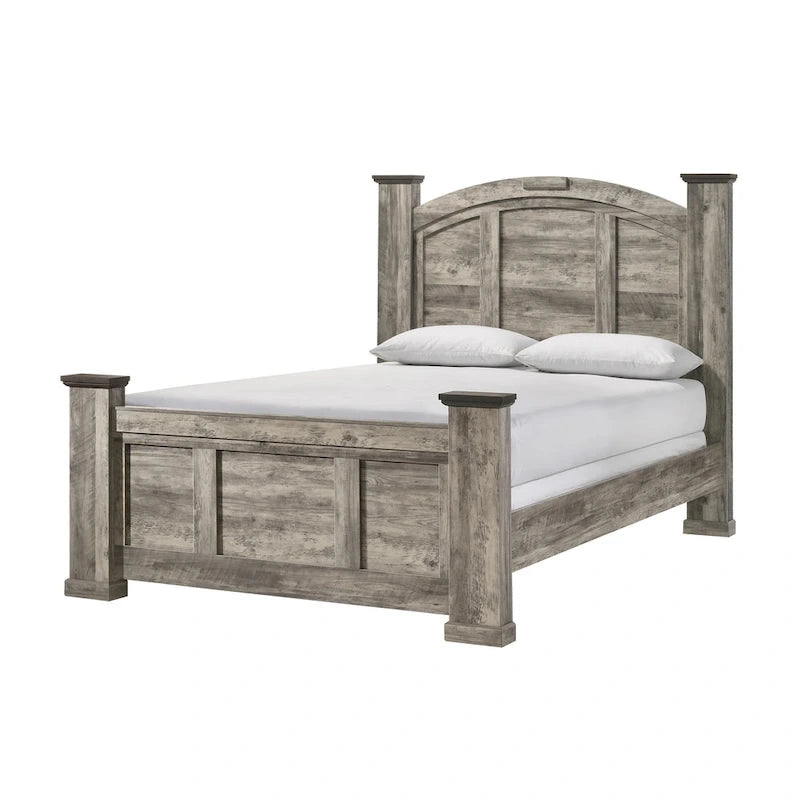 Chambre à coucher 5 pièces avec panneaux rustiques gris