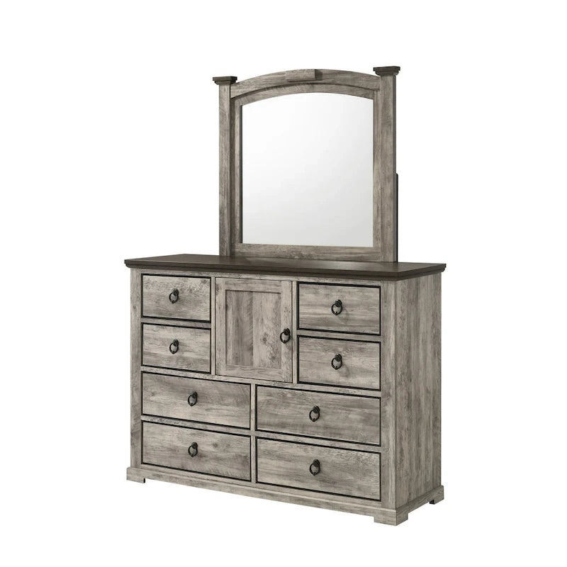 Chambre à coucher 5 pièces avec panneaux rustiques gris