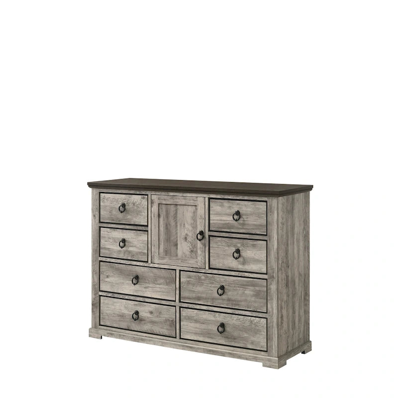 Chambre à coucher 5 pièces avec panneaux rustiques gris