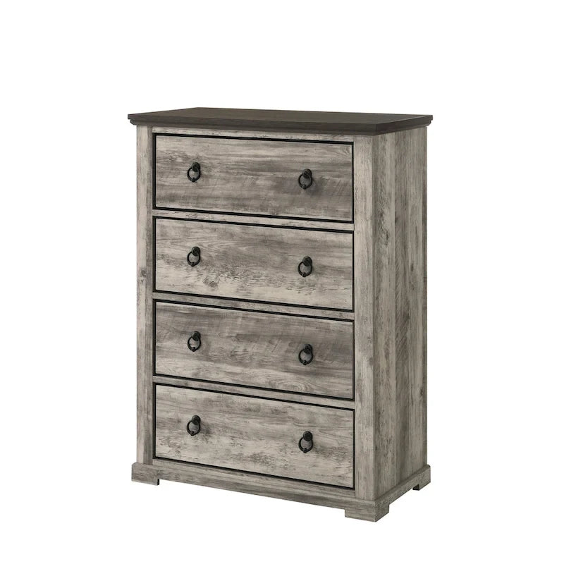 Chambre à coucher 5 pièces avec panneaux rustiques gris