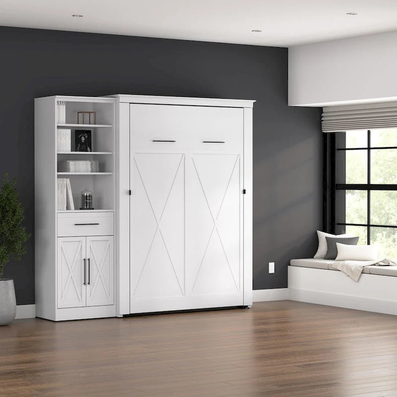 Lit escamotable double avec armoire-penderie (88W)