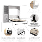 Lit escamotable double avec armoire-penderie (88W)