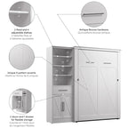 Lit escamotable double avec armoire-penderie (88W)