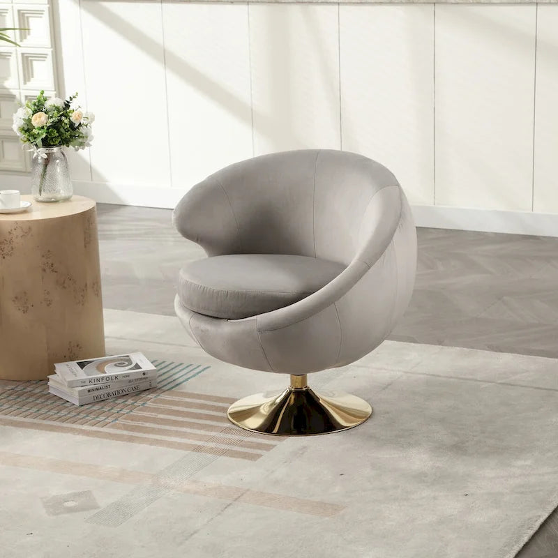 Fauteuil d'appoint pivotant à 360 degrés en velours