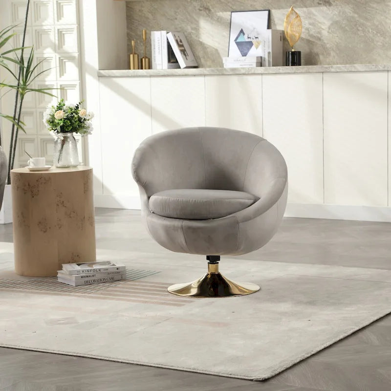 Fauteuil d'appoint pivotant à 360 degrés en velours