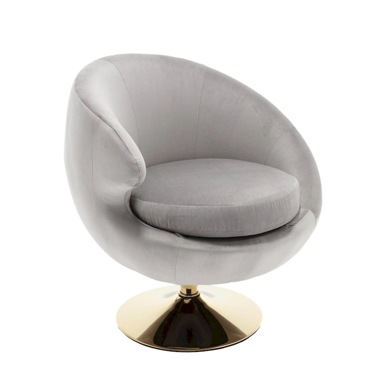 Fauteuil d'appoint pivotant à 360 degrés en velours