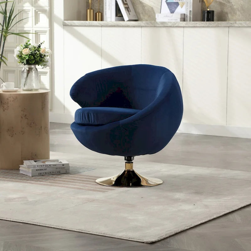 Fauteuil d'appoint pivotant à 360 degrés en velours