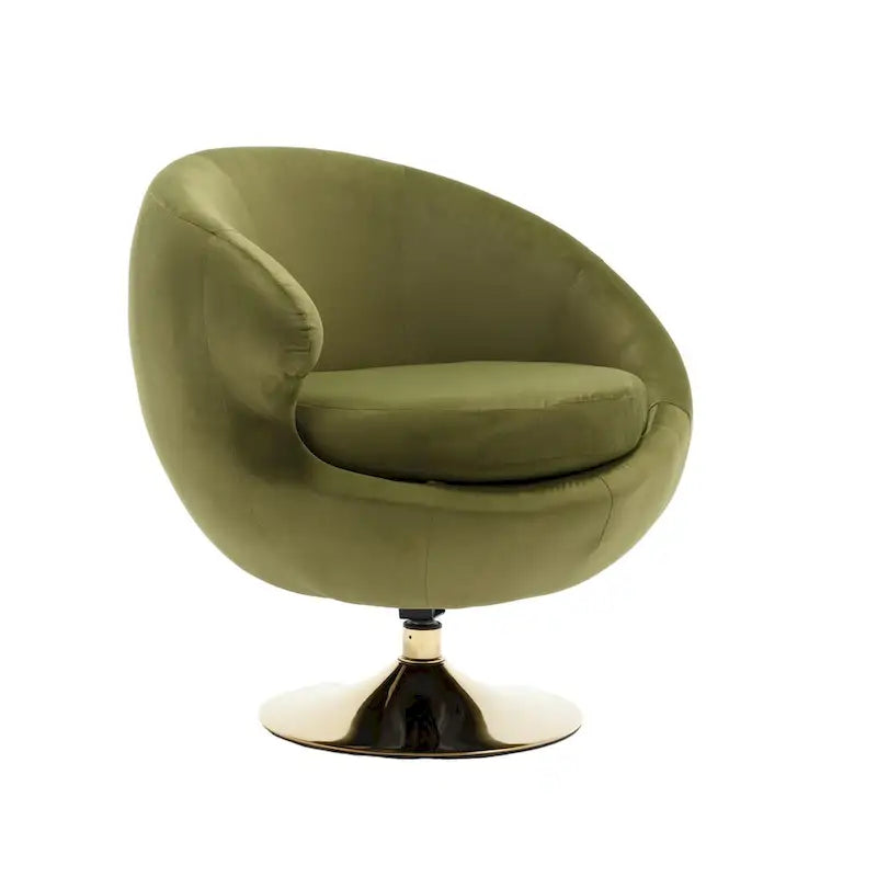 Fauteuil d'appoint pivotant à 360 degrés en velours