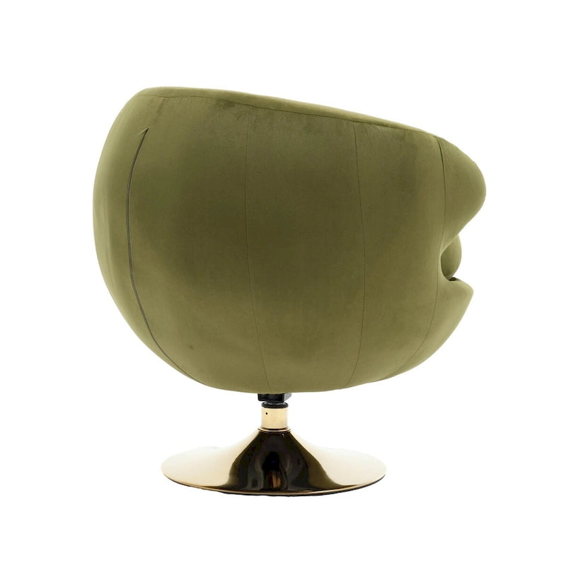 Fauteuil d'appoint pivotant à 360 degrés en velours