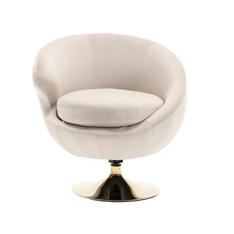 Fauteuil d'appoint pivotant à 360 degrés en velours