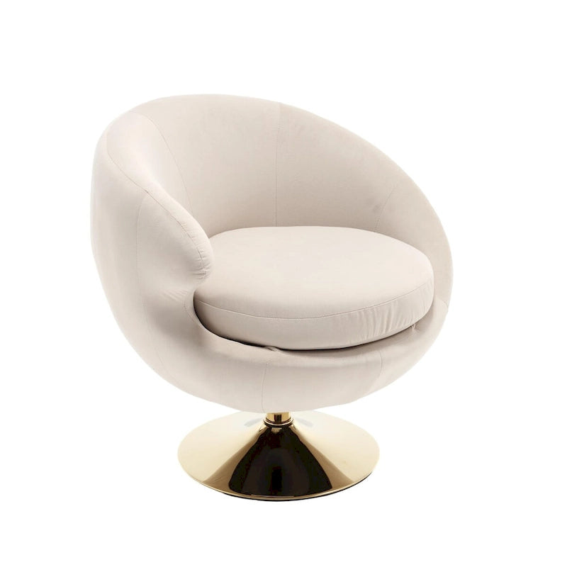 Fauteuil d'appoint pivotant à 360 degrés en velours