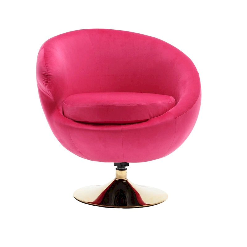 Fauteuil d'appoint pivotant à 360 degrés en velours